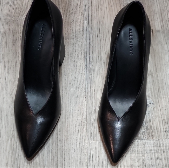 ALLSAINTS Xerxes  Black Block Heels - Picture 3 of 10